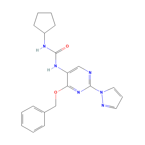 1-cyclopentyl-3-(4-phenylmethoxy-2-pyrazol-1-ylpyrimidin-5-yl)urea (CAS: 1343460-51-4) - Related Chemical Product