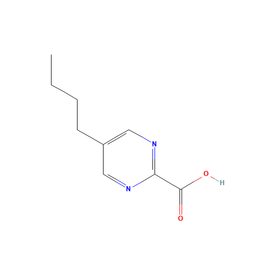 5-butylpyrimidine-2-carboxylic acid (CAS: 72790-09-1) - Chemical Structure and Molecular Formula 