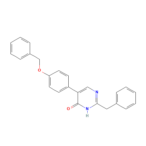 2-benzyl-5-(4-phenylmethoxyphenyl)-1H-pyrimidin-6-one (CAS: 960299-02-9) - Chemical Structure and Molecular Formula 