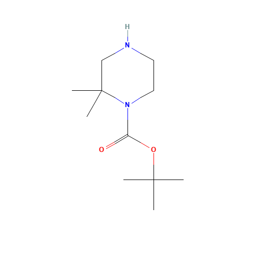 tert-butyl 2,2-dimethylpiperazine-1-carboxylate (CAS: 674792-07-5) - Chemical Structure and Molecular Formula 