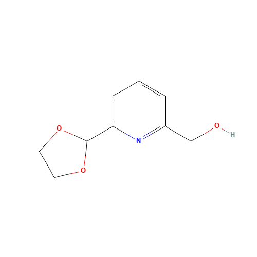 [6-(1,3-dioxolan-2-yl)pyridin-2-yl]methanol (CAS: 208111-47-1) - Chemical Structure and Molecular Formula 