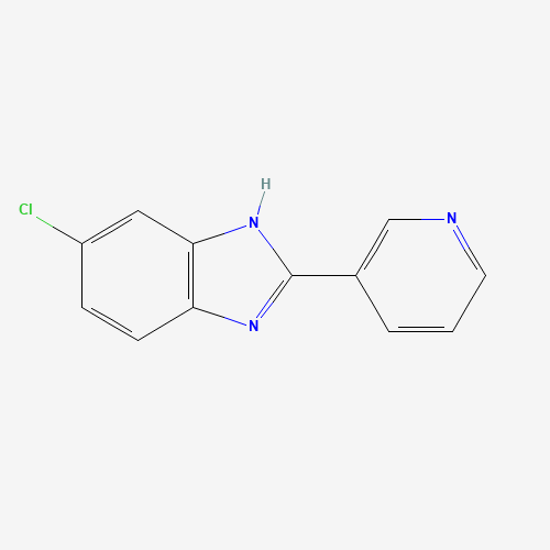 6-chloro-2-pyridin-3-yl-1H-benzimidazole (CAS: 20100-20-3) - Chemical Structure and Molecular Formula 