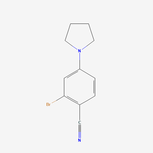 2-bromo-4-pyrrolidin-1-ylbenzonitrile (CAS: 1189353-46-5) - Chemical Structure and Molecular Formula 