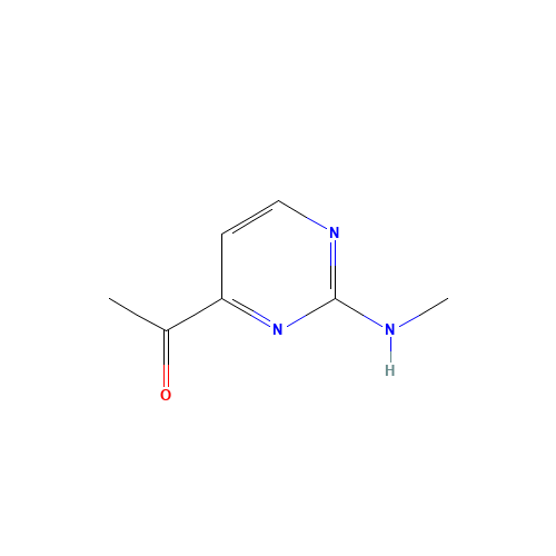 1-[2-(methylamino)pyrimidin-4-yl]ethanone (CAS: 645419-05-2) - Chemical Structure and Molecular Formula 