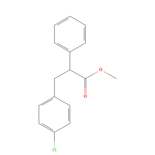 methyl 3-(4-chlorophenyl)-2-phenylpropanoate (CAS: 92907-23-8) - Chemical Structure and Molecular Formula 