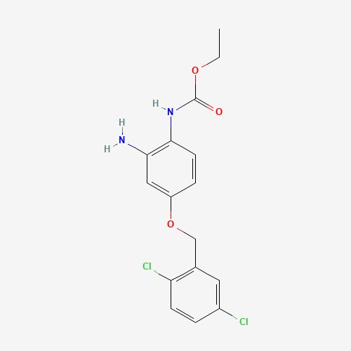 ethyl N-[2-amino-4-[(2,5-dichlorophenyl)methoxy]phenyl]carbamate (CAS: 1043424-92-5) - Chemical Structure and Molecular Formula 