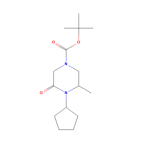 tert-butyl 4-cyclopentyl-3-methyl-5-oxopiperazine-1-carboxylate (CAS: 1284246-35-0) - Chemical Structure and Molecular Formula 