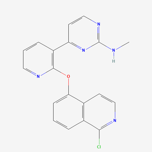 4-[2-(1-chloroisoquinolin-5-yl)oxypyridin-3-yl]-N-methylpyrimidin-2-amine (CAS: 1192835-12-3) - Chemical Structure and Molecular Formula 