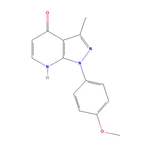 1-(4-methoxyphenyl)-3-methyl-2H-pyrazolo[3,4-b]pyridin-4-one (CAS: 1417333-22-2) - Chemical Structure and Molecular Formula 
