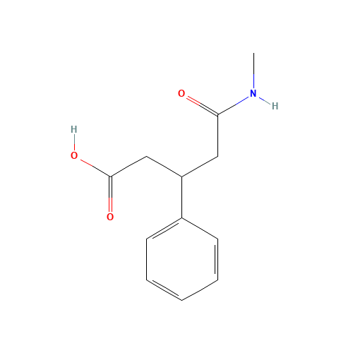 5-(methylamino)-5-oxo-3-phenylpentanoic acid (CAS: 92410-30-5) - Chemical Structure and Molecular Formula 
