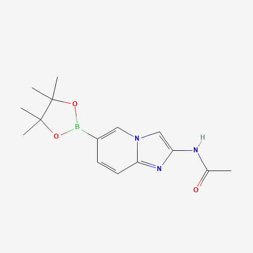 N-[6-(4,4,5,5-tetramethyl-1,3,2-dioxaborolan-2-yl)imidazo[1,2-a]pyridin-2-yl]acetamide (CAS: 947249-08-3) - Chemical Structure and Molecular Formula 