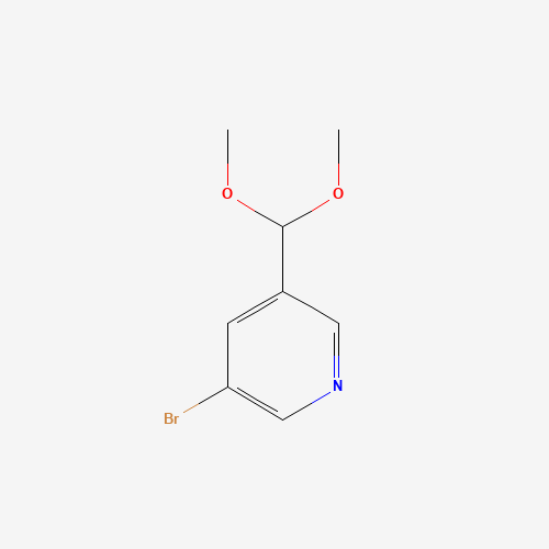 3-bromo-5-(dimethoxymethyl)pyridine (CAS: 163163-79-9) - Chemical Structure and Molecular Formula 