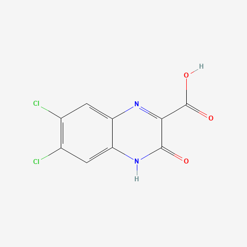 6,7-dichloro-3-oxo-4H-quinoxaline-2-carboxylic acid (CAS: 75294-00-7) - Chemical Structure and Molecular Formula 