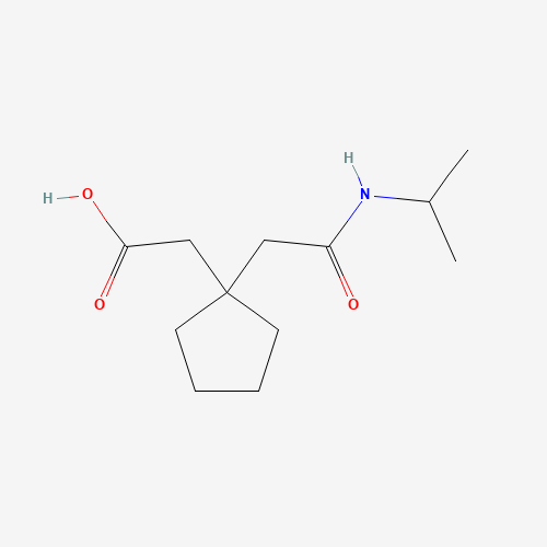 2-[1-[2-oxo-2-(propan-2-ylamino)ethyl]cyclopentyl]acetic acid (CAS: 716362-56-0) - Chemical Structure and Molecular Formula 