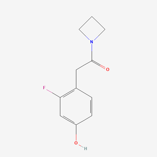 1-(azetidin-1-yl)-2-(2-fluoro-4-hydroxyphenyl)ethanone (CAS: 1402555-51-4) - Chemical Structure and Molecular Formula 