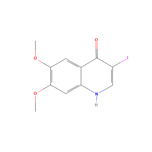 3-iodo-6,7-dimethoxy-1H-quinolin-4-one (CAS: 861880-82-2) - Chemical Structure and Molecular Formula 
