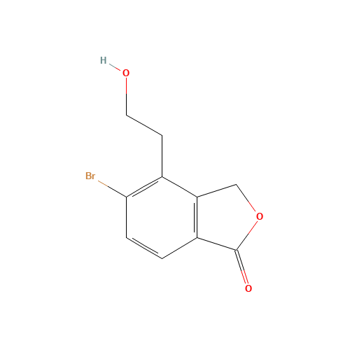 5-bromo-4-(2-hydroxyethyl)-3H-2-benzofuran-1-one (CAS: 1255208-63-9) - Chemical Structure and Molecular Formula 