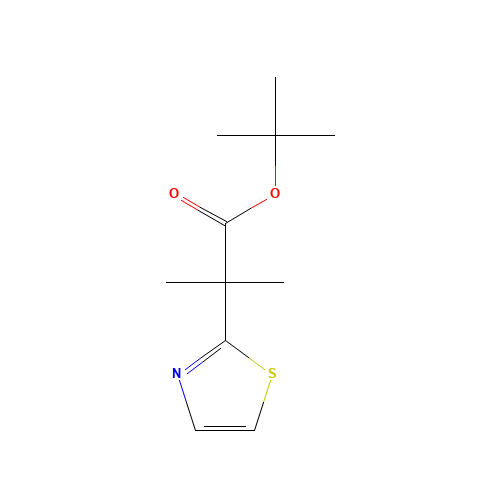tert-butyl 2-methyl-2-(1,3-thiazol-2-yl)propanoate (CAS: 1312537-41-9) - Chemical Structure and Molecular Formula 