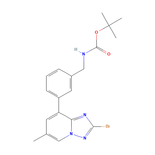 tert-butyl N-[[3-(2-bromo-6-methyl-[1,2,4]triazolo[1,5-a]pyridin-8-yl)phenyl]methyl]carbamate (CAS: 1329672-86-7) - Related Chemical Product