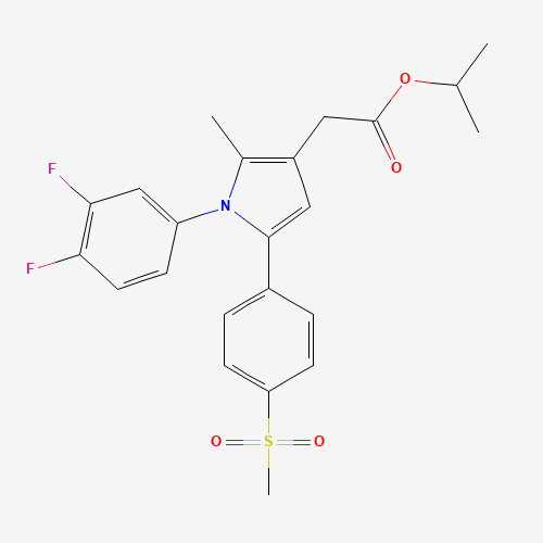 propan-2-yl 2-[1-(3,4-difluorophenyl)-2-methyl-5-(4-methylsulfonylphenyl)pyrrol-3-yl]acetate (CAS: 1005451-39-7) - Chemical Structure and Molecular Formula 