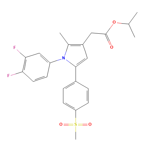 propan-2-yl 2-[1-(3,4-difluorophenyl)-2-methyl-5-(4-methylsulfonylphenyl)pyrrol-3-yl]acetate (CAS: 1005451-39-7) - Related Chemical Product