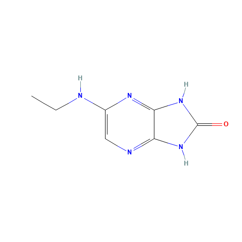 5-(ethylamino)-1,3-dihydroimidazo[4,5-b]pyrazin-2-one (CAS: 27523-76-8) - Chemical Structure and Molecular Formula 