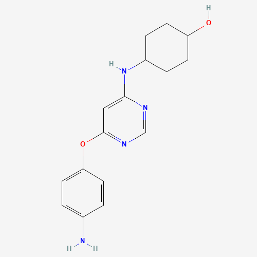 4-[[6-(4-aminophenoxy)pyrimidin-4-yl]amino]cyclohexan-1-ol (CAS: 853298-75-6) - Chemical Structure and Molecular Formula 