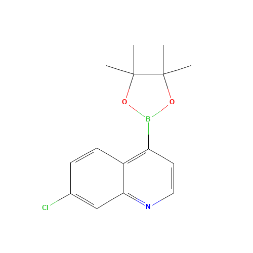 7-chloro-4-(4,4,5,5-tetramethyl-1,3,2-dioxaborolan-2-yl)quinoline (CAS: 871125-83-6) - Chemical Structure and Molecular Formula 