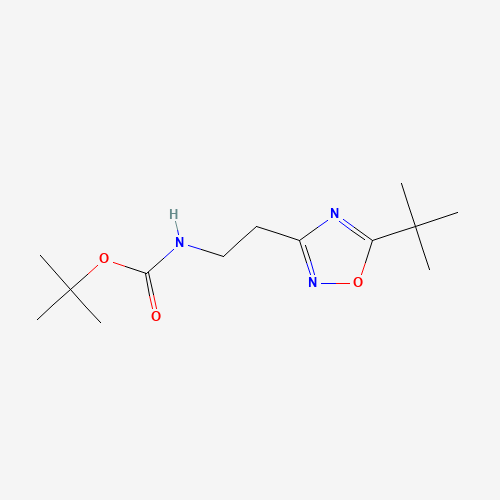 tert-butyl N-[2-(5-tert-butyl-1,2,4-oxadiazol-3-yl)ethyl]carbamate (CAS: 915702-28-2) - Chemical Structure and Molecular Formula 