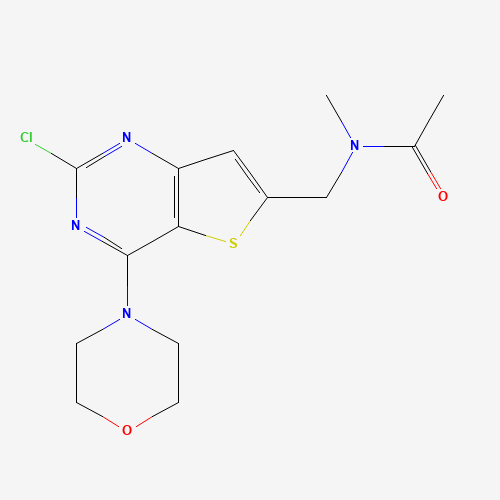 N-[(2-chloro-4-morpholin-4-ylthieno[3,2-d]pyrimidin-6-yl)methyl]-N-methylacetamide (CAS: 956389-69-8) - Chemical Structure and Molecular Formula 