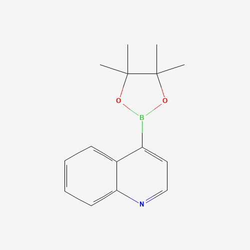 4-(4,4,5,5-tetramethyl-1,3,2-dioxaborolan-2-yl)quinoline (CAS: 1035458-54-8) - Chemical Structure and Molecular Formula 