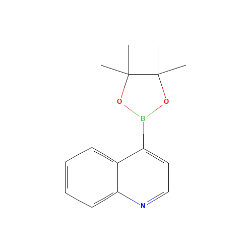4-(4,4,5,5-tetramethyl-1,3,2-dioxaborolan-2-yl)quinoline (CAS: 1035458-54-8) - Chemical Structure and Molecular Formula 