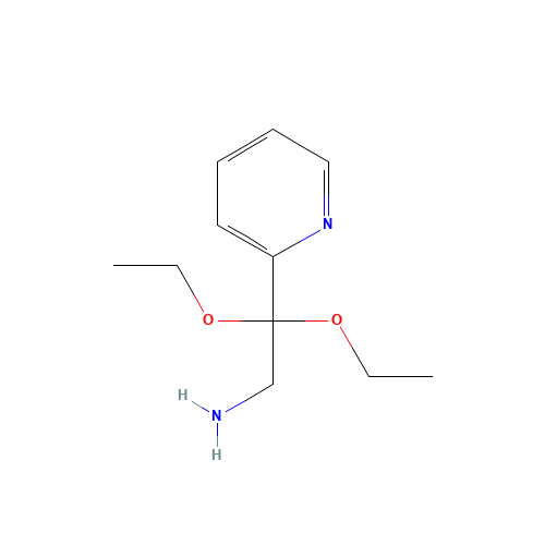 2,2-diethoxy-2-pyridin-2-ylethanamine (CAS: 74209-42-0) - Chemical Structure and Molecular Formula 