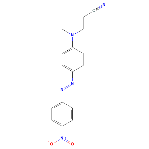 3-[N-ethyl-4-[(4-nitrophenyl)diazenyl]anilino]propanenitrile (CAS: 31482-56-1) - Chemical Structure and Molecular Formula 