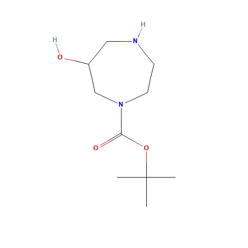 tert-butyl 6-hydroxy-1,4-diazepane-1-carboxylate (CAS: 956317-40-1) - Chemical Structure and Molecular Formula 