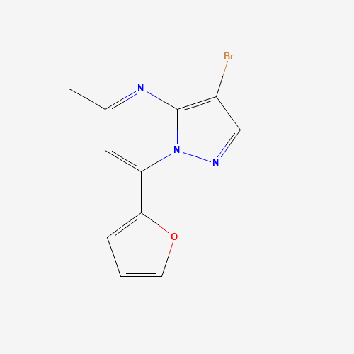 3-bromo-7-(furan-2-yl)-2,5-dimethylpyrazolo[1,5-a]pyrimidine (CAS: 1263285-84-2) - Chemical Structure and Molecular Formula 