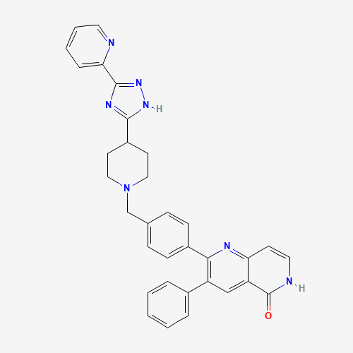 3-phenyl-2-[4-[[4-(3-pyridin-2-yl-1H-1,2,4-triazol-5-yl)piperidin-1-yl]methyl]phenyl]-6H-1,6-naphthyridin-5-one (CAS: 893422-47-4) - Related Chemical Product