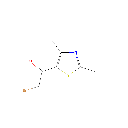 2-bromo-1-(2,4-dimethyl-1,3-thiazol-5-yl)ethanone (CAS: 7520-91-4) - Chemical Structure and Molecular Formula 