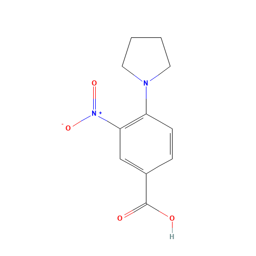 3-nitro-4-pyrrolidin-1-ylbenzoic acid (CAS: 40832-81-3) - Chemical Structure and Molecular Formula 