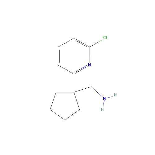 [1-(6-chloropyridin-2-yl)cyclopentyl]methanamine (CAS: 1195178-45-0) - Chemical Structure and Molecular Formula 