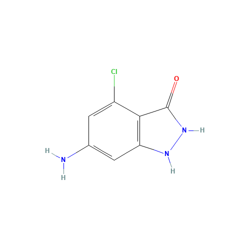 6-amino-4-chloro-1,2-dihydroindazol-3-one (CAS: 91775-38-1) - Chemical Structure and Molecular Formula 