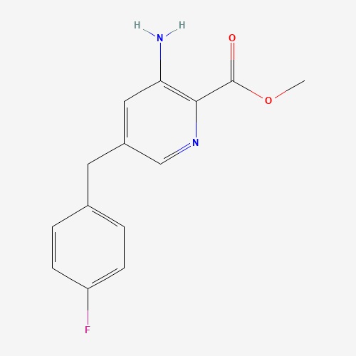 methyl 3-amino-5-[(4-fluorophenyl)methyl]pyridine-2-carboxylate (CAS: 863443-05-4) - Chemical Structure and Molecular Formula 