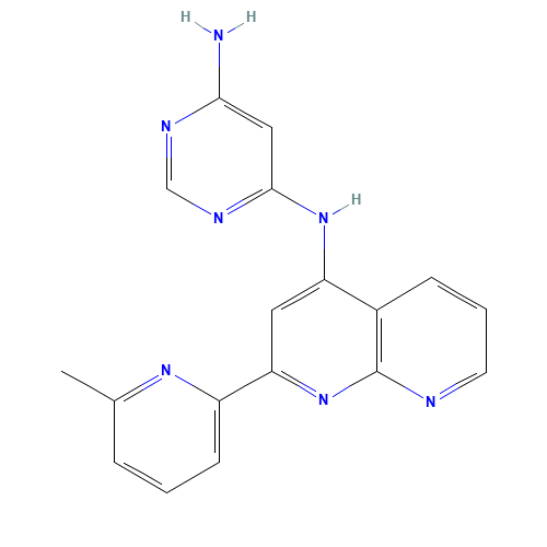 4-N-[2-(6-methylpyridin-2-yl)-1,8-naphthyridin-4-yl]pyrimidine-4,6-diamine (CAS: 1330531-89-9) - Related Chemical Product