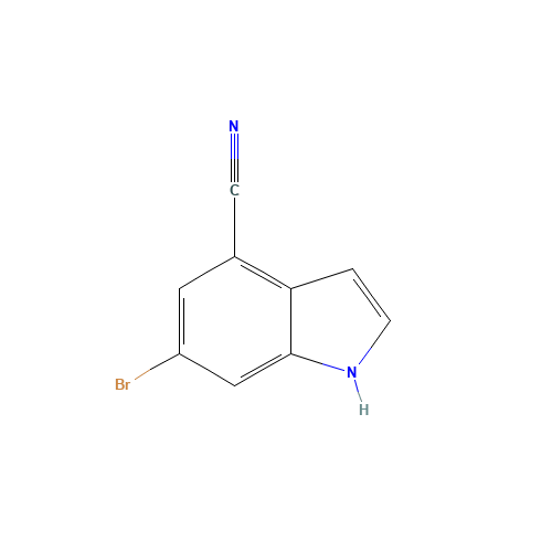 6-bromo-1H-indole-4-carbonitrile (CAS: 374633-26-8) - Chemical Structure and Molecular Formula 
