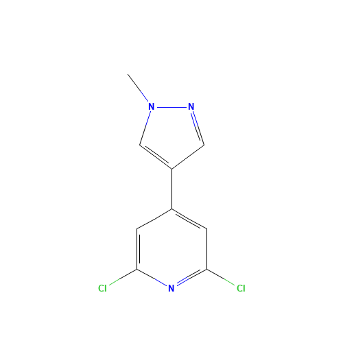 2,6-dichloro-4-(1-methylpyrazol-4-yl)pyridine (CAS: 1239362-90-3) - Chemical Structure and Molecular Formula 
