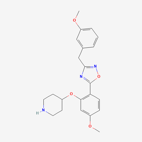 3-[(3-methoxyphenyl)methyl]-5-(4-methoxy-2-piperidin-4-yloxyphenyl)-1,2,4-oxadiazole (CAS: 1443208-68-1) - Related Chemical Product