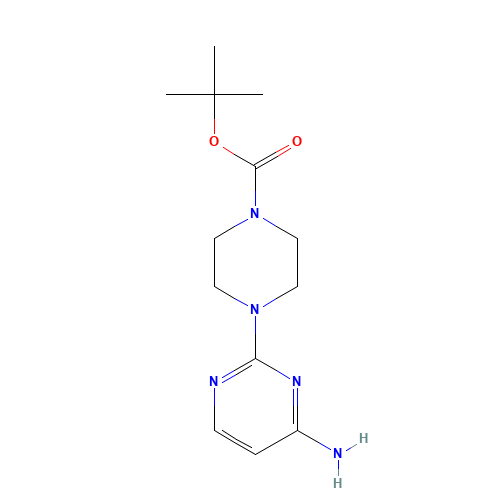 tert-butyl 4-(4-aminopyrimidin-2-yl)piperazine-1-carboxylate (CAS: 1041054-18-5) - Chemical Structure and Molecular Formula 