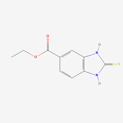 ethyl 2-sulfanylidene-1,3-dihydrobenzimidazole-5-carboxylate (CAS: 92807-00-6) - Chemical Structure and Molecular Formula 