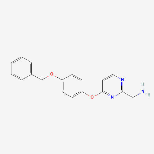 [4-(4-phenylmethoxyphenoxy)pyrimidin-2-yl]methanamine (CAS: 769961-03-7) - Chemical Structure and Molecular Formula 