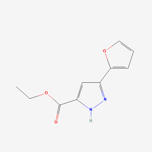 ethyl 3-(furan-2-yl)-1H-pyrazole-5-carboxylate (CAS: 34020-22-9) - Chemical Structure and Molecular Formula 